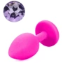 Силиконовая анальная пробка с кристаллом Silicon Pink 04 ( размер S ), SKN-SIL-PINK 04