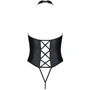 Боди из эко-кожи с имитацией шнуровки и открытым доступом Passion NANCY BODY black, S/M: Материал Полиуретан