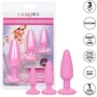 Набор анальных пробок California Exotic Novelties First Time Crystal Booty Anal Plug Set (розовый): Наличие вибрации Нет