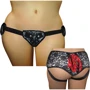 Труси для страпона Sportsheets - Plus Grey & Black Lace Corsette Strap On