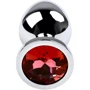 Анальна пробка із кристалом Metal By Toyfa Silver Anal Plug Ruby: Матеріал Медицинский металл