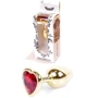 Анальна пробка Boss Series - Jewellery Gold Heart PLUG Red S (BS6400037)