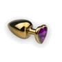Анальна пробка, Gold Heart Amethyst, L