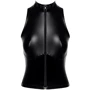 Топ Noir Handmade F324 Glam wetlook top with vinyl corset Вlack, M: Декор Молния