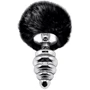 Металлическая анальная пробка Кроличий хвостик Alive Fluffly Twist Plug L Black: Для кого Унисекс