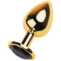 Анальная пробка с кристаллом Toyfa Metal Gold anal plug black gem