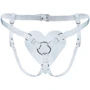 Трусики Сердце для страпона из натуральной кожи Feral Feelings - Hearts Strap-on Belt White