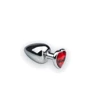 Анальний корок CRYSTAL Silver Heart Ruby, M