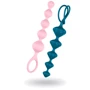 Satisfyer Beads Silicone black - анальные шарики, 20.5х3.4 см, разноцветный