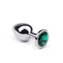 Анальная пробка CRYSTAL Silver Emerald, L