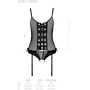 Корсет со шнуровкой Passion NESSY CORSET Вlack S/M (стринги в наборе): Декор Бант, Шнуровка