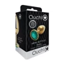 Металлическая анальная пробка Ouch! Heart Gem Gold - Emerald Green, S фото 7