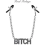 Затискачі для сосків Bitch, Feral Feelings - Nipple clamps Bitch, срібло / чорний: Виробник Feral Feelings