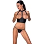 Комплект белья с открытой грудью Passion GENEVIA SET WITH OPEN BRA Black S/M