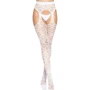 Сексуальные колготки в сетку с сердечками Leg Avenue OS White: Применение На ноги