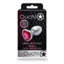 Металлическая анальная пробка Ouch! Heart Gem Silver - Rubellite Pink, S: Особенности С кристаллами