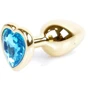 Анальная пробка с кристаллом BOSS of TOYS Boss Series - Jewellery Gold Heart PLUG Light Blue S, BS6400040: Особенности С кристаллами