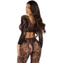 Комплект Leg Avenue Crop top & footless tights Black One Size: Размер Универсальный