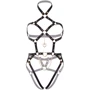 Портупея-тедді з екошкіри Leg Avenue Heart ring harness teddy Black M: Вид Боди