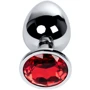 Анальная пробка с кристаллом Metal By Toyfa Silver anal plug red gem: Тип Анальные пробки