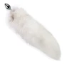 Металлическая анальная пробка с хвостом из натурального меха Art of Sex size M White fox: Наличие вибрации Нет