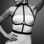 Портупея Bijoux Indiscrets MAZE - H Harness Black: Фактура Гладка