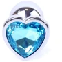 Анальная пробка с кристаллом BOSS of TOYS Boss Series - Jewellery Silver Heart PLUG Light Bluer S, BS6400049 фото 6