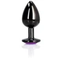 Металлическая анальная пробка Ouch! Heart Gem Gunmetal - Amethyst Purple, S: Для кого Унисекс