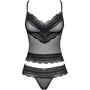 Комплект: топ с трусиками Obsessive Ivannes black L/XL: Узор Однотонный