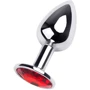 Анальна пробка із кристалом Metal By Toyfa Silver anal plug ruby