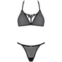 Комплект белья Obsessive Celia Noir set black XL/2XL: Применение На тело