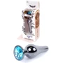 Анальная пробка с кристаллом BOSS of TOYS Boss Series - Jewellery Dark Silver BUTT PLUG Light Blue, BS6400058