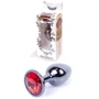 Анальная пробка с кристаллом BOSS of TOYS Boss Series - Jewellery Dark Silver PLUG Red S, BS6400028