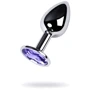 Анальная пробка с кристаллом Toyfa Silver anal plug blue gem