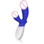 Массажер простаты с вибрацией Lelo Loki Wave, 19х3.75 см (синий)