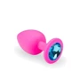Анальная пробка CRYSTAL Pink Silicone Topaz, L