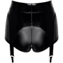 Шортики Noir Handmade F325 Glam suspender wetlook and vinyl shorts Вlack, XL фото 8