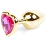Анальна пробка із кристалом BOSS of TOYS Boss Series - Jewellery Gold Heart PLUG Pink S, BS6400035 фото 6