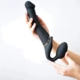 Безремневой страпон с вибрацией Strap-On-Me Vibrating Black L: Длина, см 17