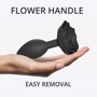 Силіконовий анальний затор Love To Love OPEN ROSES L SIZE - BLACK ONYX фото 5