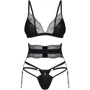 Комплект Obsessive Lobellis 3-pcs set XS/S: Декор Кружево