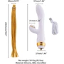 Вибратор-кролик с флоггером LOCKINK Sevanda Whip Vibrating Massage Wand - White & Golden: Длина, см 23