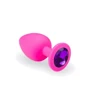 Анальная пробка CRYSTAL Pink Silicone Amethyst, L