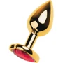 Анальная пробка с кристаллом Metal By Toyfa Gold anal plug ruby
