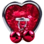 Анальная пробка с кристаллом и колокольчиком Silver Heart RED (размер M): Тип Анальные пробки