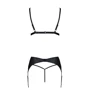Комплект из эко-кожи Passion Miley Set black S/M: трусики, бюстгальтер, пояс для чулок: Для кого Для женщин