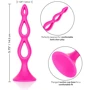 Тройная полая анальная пробка CalExotic Booty Call Silicone Triple Probe, розовый: Наличие вибрации Нет