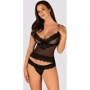 Комплект: топ с трусиками Obsessive Ivannes black L/XL: Декор Кружево, Бант