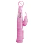 Вібромасажер 4Play Deluxe Slim Rabbit Vibe, 14x3.2 см, рожевий