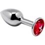 Металлическая анальная пробка с кристаллом Alive Mini Metal Butt Plug Red M